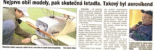 Setkání obřích modelů, Benešovský deník 19.9.2005 Setkání obřích modelů, Benešovský deník 19.9.2005