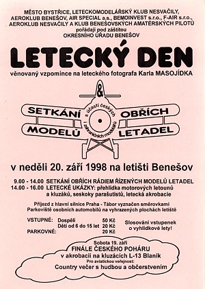 Setkání obřích modelů a letecký den 1998 - plakát Setkání obřích modelů a letecký den 1998 - plakát